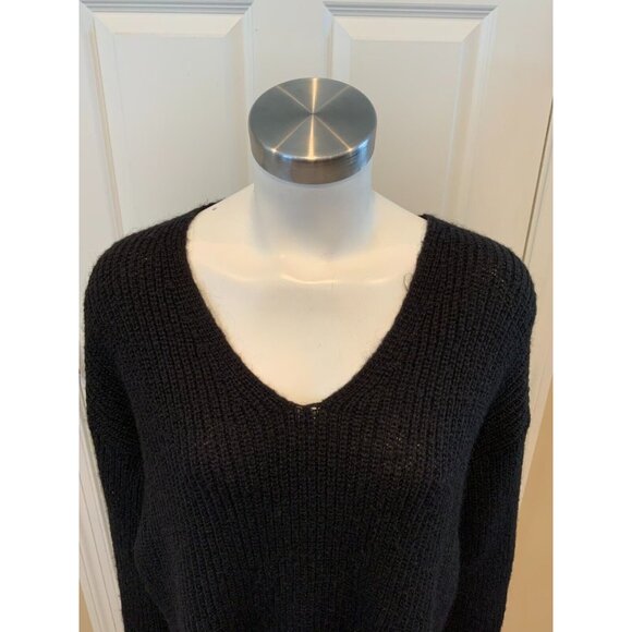 Rebecca Minkoff Black Wool Blend V-Neck Sweater, Size XS - Picture 2 of 6